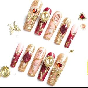 Elegant Romeo and Juliet Acrylic Nails